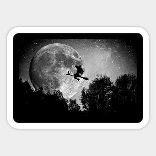 Witch in the Night Sky Sticker